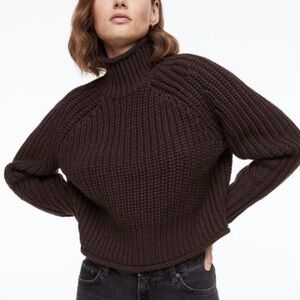 H&M Women's Dark Brown Turtleneck Sweater